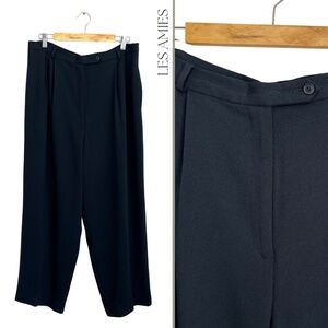 Vintage TALBOTS Tailored Relaxed Fit High Waist Black Trousers Pants 18